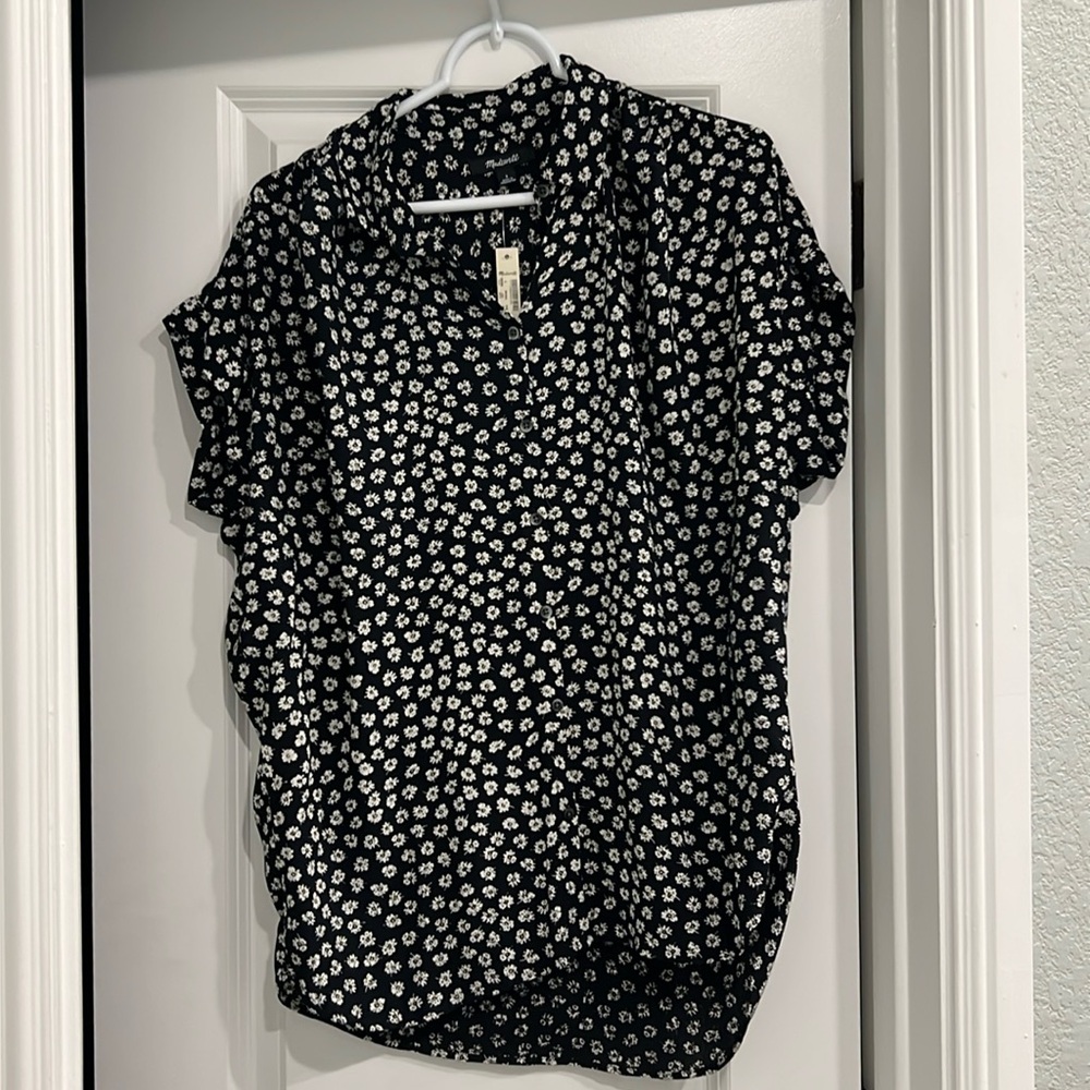 Madewell Floral Short Sleeve Blouse